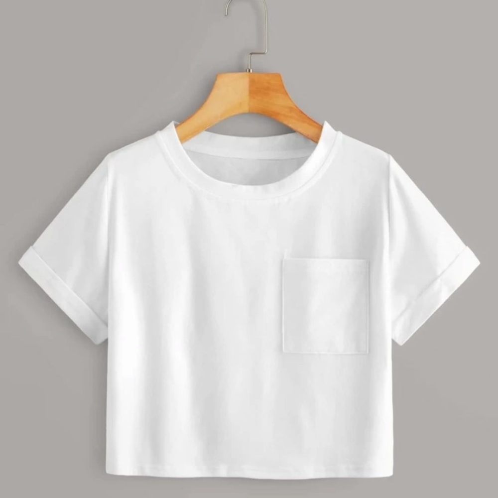 white crop top